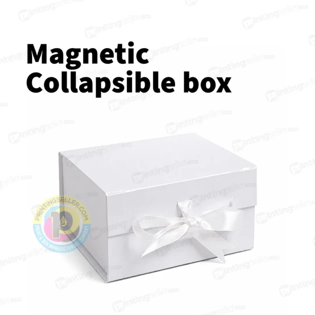 Magnetic white collapsible box