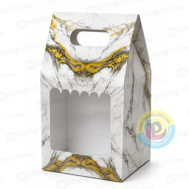 1 Jar Paper Carry Box in Marble Texture - PRS28