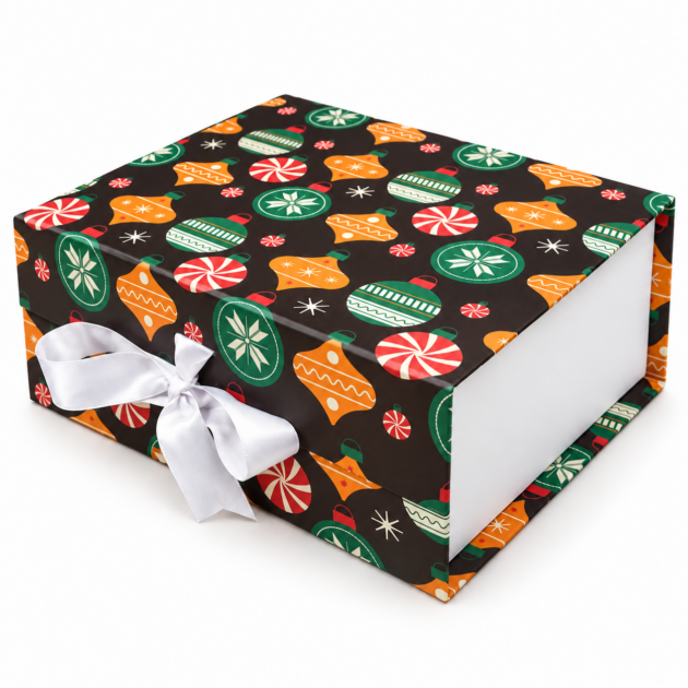 Christmas Pattern Non-Magnetic Collapsible Rigid Gift Box PSR49