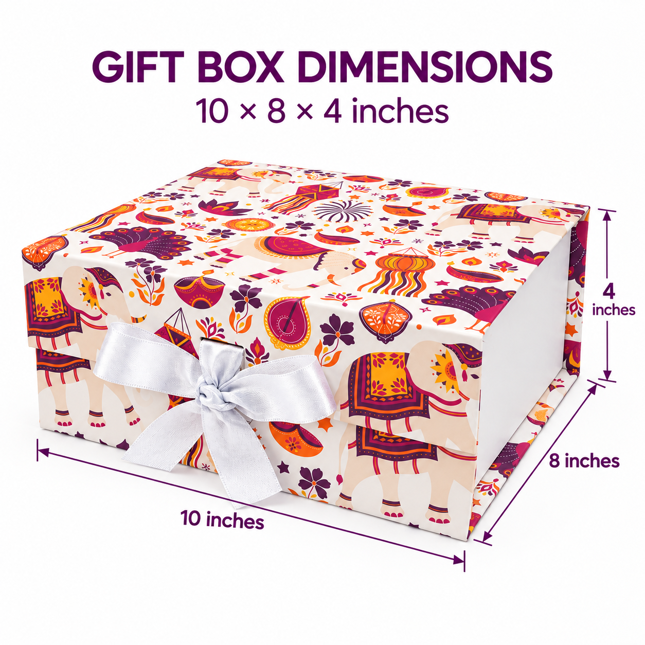 Heritage Diwali Non-Magnetic Collapsible Rigid Gift Box 10×8×4 Inch – PRS45 - Image 3