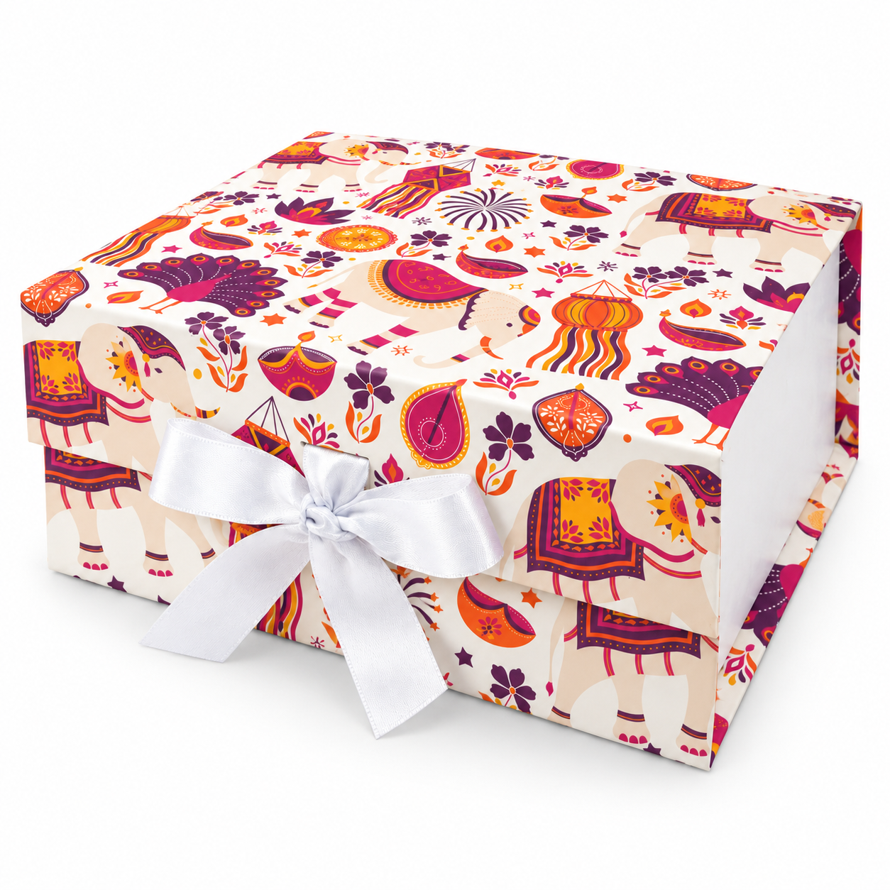 Heritage Diwali Non-Magnetic Collapsible Rigid Gift Box 10×8×4 Inch – PRS45