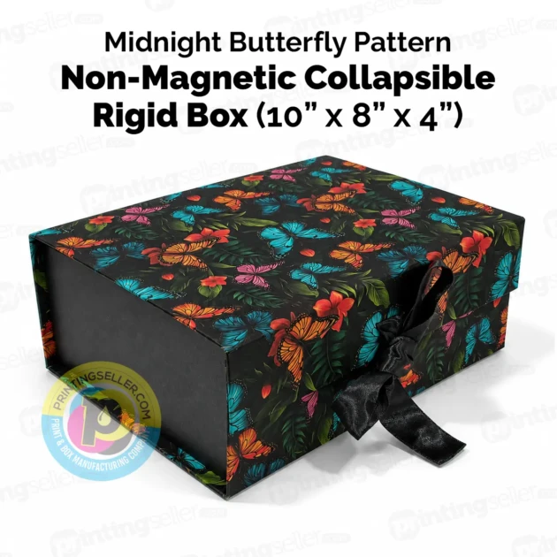 Midnight Butterfly Pattern Collapsible Rigid Box - PRS35