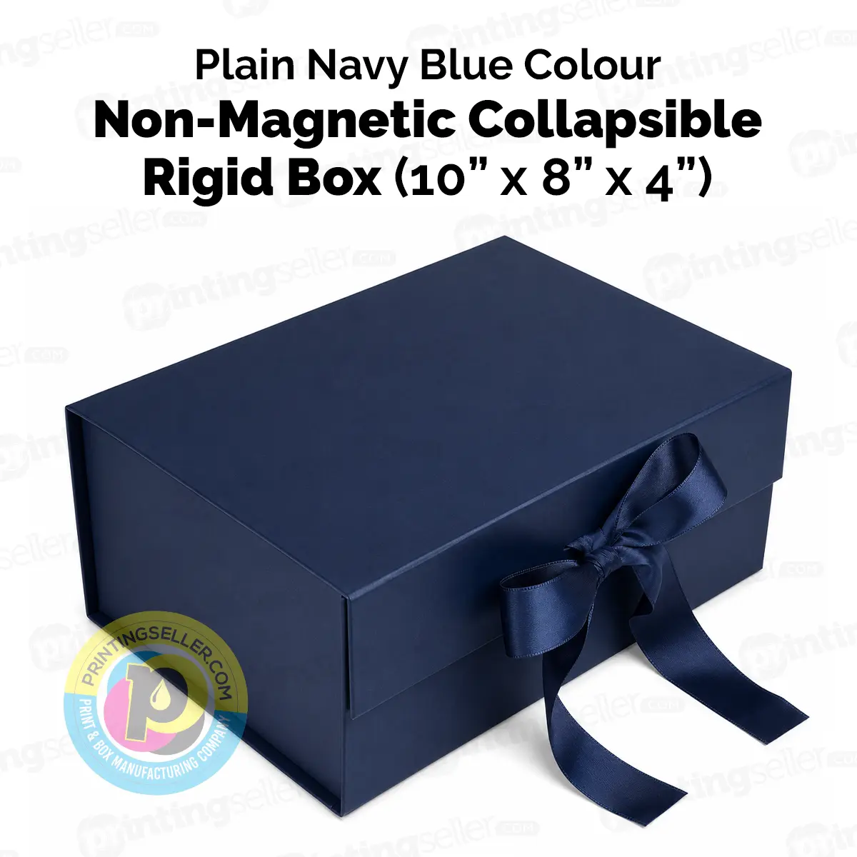 Plain Navy Blue Colour Collapsible Rigid Box - PRS37