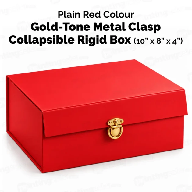 Plain Red Colour Collapsible Rigid Box - PRS44