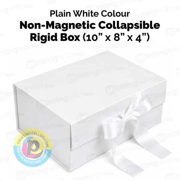 Plain White Colour Collapsible Rigid Box - PRS38