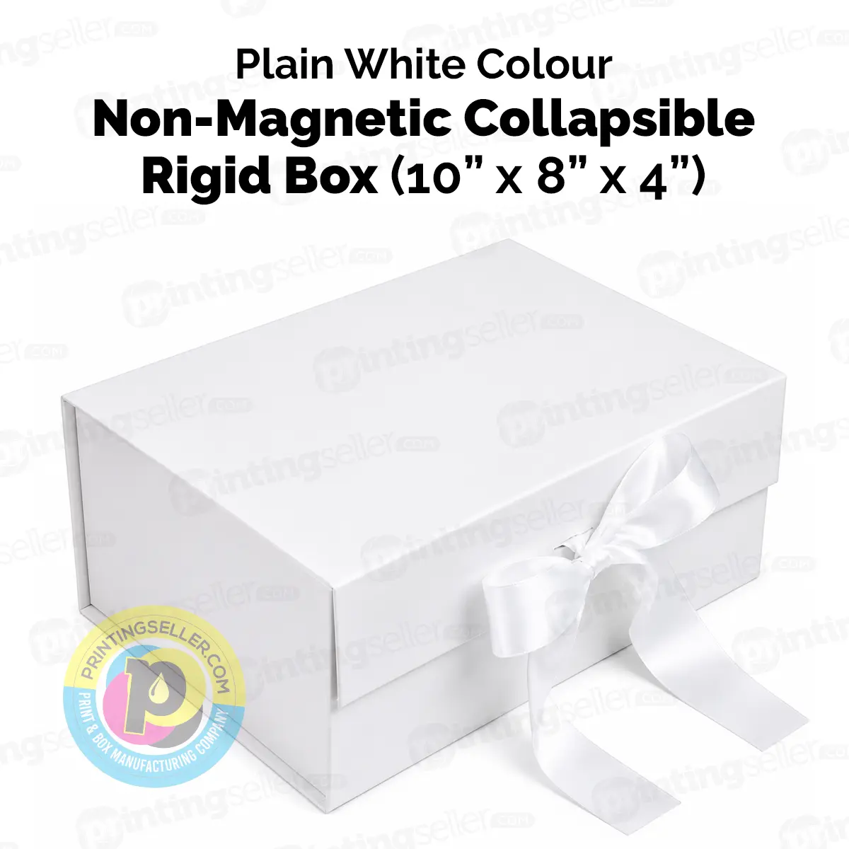 Plain White Colour Collapsible Rigid Box - PRS38