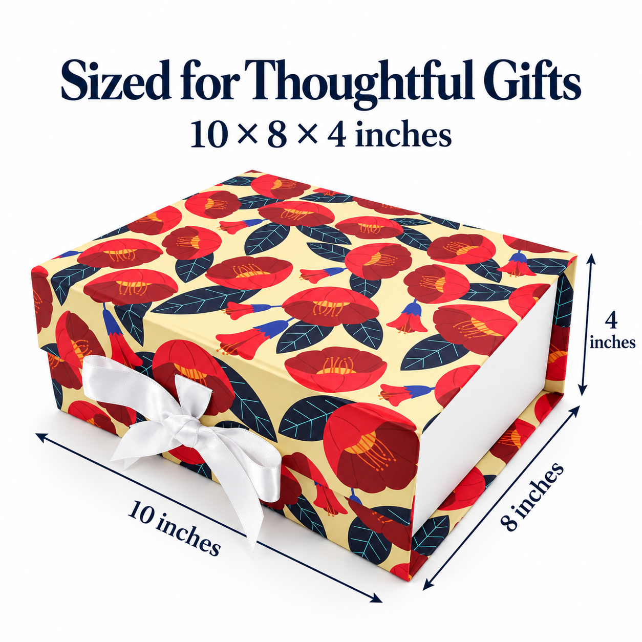Scarlet Bloom Non-Magnetic Collapsible Rigid Gift Box 10×8×4 Inch – PSR48