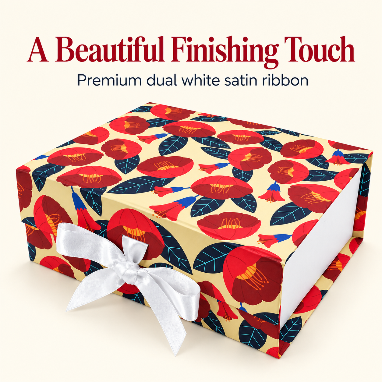 Scarlet Bloom Non-Magnetic Collapsible Rigid Gift Box 10×8×4 Inch – PSR48
